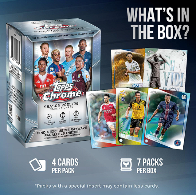 Box de 7 sobres 2025-26 Topps Chrome UEFA Club - Imagen 8