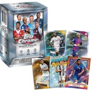 Box de 7 sobres 2025-26 Topps Chrome UEFA Club